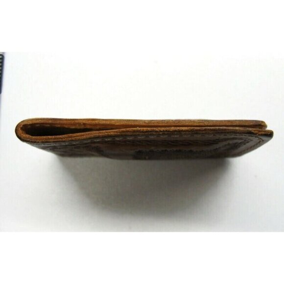 Leather Money Clip Textured Monogrammed "P.A.S." Credit Card Cash ID Holder - Picture 2 of 11